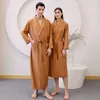 Kvinnors sömnkläder Autumn Par Nightrown Women Pyjamas Robes Men One Pieces Bathrobes Waffle Cardigan Lovers Dressing Gown Pyjama