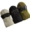 3 kleuren Twee lens windscherm kap mutsen outdoor katoen gebreid winddicht mannen gezichtsmasker casual mannelijke schedel caps hoeden zwart grijs arm7105063