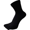 Racing Vestes Toe Chaussettes Hommes Et Femmes Cinq Doigts Respirant Coton Sports Courir Solide Couleur Noir Blanc Gris Bleu Kaki Café