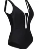 Costumi da bagno da donna Costume da bagno intero nero Donna Sexy scollo a V profondo Monokini senza schienale Costume da bagno da spiaggia alla moda brasiliana