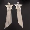 2024 Stud Stud Designer de moda Brand Star Big Ear Clip Diamond Crystal Tassels Brincos Mulheres Top qualidade Famous Luxury Jewelry Shine Party Party