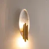 Wall Lamp Modern Metal Sconce Creative Corridor Stairwell Living Room Bedroom Bedside Gold Leaf G9 Home Lighting Fixtures