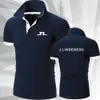 Polos Masculinos Golfe Masculino Pólo Pólos Esportivos Camisa J Lindeberg Respirável Manga Curta T-shirt Outdoor Jersey Masculino Roupas de Negócios 230714