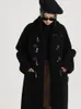 Women's Fur Integration Long Black Coat 2023 Winter Jacket Faux Jackets Women Lamb Plush Vintage Warm Teddy Overcoat