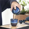 Copas de vino Kung Fu chino Juego de té de viaje Esmalte de cerámica Tetera Taza de té Gaiwan Porcelana Teaset Teteras Juegos de té Ceremonia de vasos 230715