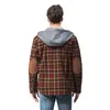 Herenjassen Heren American Size Herenjas Plaid Shirt Fluweel Plus Groot Winter Winddicht Warm Hooded Cotton Jacket Cardigan Tops