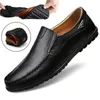 Zapatos de vestir de cuero genuino para hombre, mocasines informales de marca de lujo para hombre, mocasines transpirables sin cordones para conducción negra de talla grande 37 47 230714