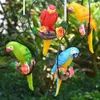 Trädgårdsdekorationer Courtyard Simulation Birds Iron Ring Parrot Harts Tillbehör Utomhus Garden Tree Sculpture Decoration Villa Park Artwork Crafts L230715