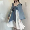 Abiti casual Heydress Princess Fit Chic Abito a vita alta 2023 Summer Japanese Kawaii Women Lolita Sweet Cute Retro Solid Bowknot