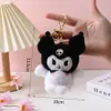 Dessin animé mignon diable noir Kuromi doux en peluche poupée sac pendentif Kawaii porte-clés en peluche Anime Cinnamoroll porte-clés jouet cadeau pour les filles 2223