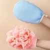 Bath Glove Flower Double Use Scrub Bath Toiletries Soft Bathroom Shower Bath Brushes Sponges L230704