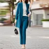 Kvinnors tvådelar Pants Fashion 2-Piece Set 2023 i Female Casual Long Jacket Byxor Elegant Office Lady Professional Business Suit