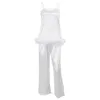 Women's Two Piece Pants Women Camisole Trousers Loose Solid Color Fashion Vest Top Wide Leg Casual Feather Simple Backless Homewear Outfits