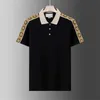 Camisa Polo Masculina Luxuosa T-shirt Casual Masculina Estampa do Alfabeto Serpentina Bordado Moda T-shirt Masculina High StreetM-3XL