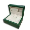Caixa Rolex Casos acessórios de madeira verde cartão de certificado caixa de relógios masculina adequada para mais de 116610 126613 326235 submari271A