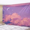 Tapices Cámaras Domo Personalizable Dibujos Animados Luna Cielo Estrellado Tapiz Nube Colgante De Pared Fondo De La Habitación De Los Niños Decoración De La Pared Habitación Kawaii