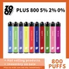 Vapes使い捨てのZooy Plus Puff800 Prefilled Puff Flex Poco使い捨てベイプペンポータブル蒸気