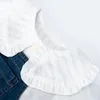 Ensembles de vêtements infantile bébé fille jeans salopette ensemble de vêtements printemps automne enfant en bas âge revers dentelle à manches longues chemise barboteuse enfant costume