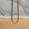 Modeschmuck Neue trendige vergoldete Gliederkette Edelstahl Halskette für Frauen Flache Schlangenkette
