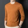 Maglioni da uomo T-shirt sottili in lana merino di alta qualità per uomo T-shirt con scollo a V Maglieria tinta unita maschile Maglione a maniche lunghe in maglia