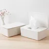 Tissue Boxes Napkins Wet Tissue Box Desktop Seal Baby Wipes Paper Storage Box Dispenser Holder Household Plastic Dust-proof With Lid Tissue Box R230715