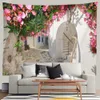 Tapissries Dome Cameras Sepyue Flower Tapestry Hippie Landscape of Cave Path Tapestries Wall Hängande gardin Bakgrund Boho Decor Room Wall Filt R230714