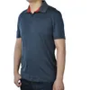 Polos de verano para hombre, camisa POLO negra de manga corta de lana Merino para hombre, camiseta ligera para exteriores, solapa, cuello en V, botón 230714