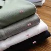 T-shirts pour hommes Coton de haute qualité Vêtements pour hommes Polo à manches longues Pur coton Bow Broderie Homme T-shirts RL812 L230715