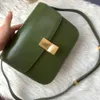 2023 Hoge Verkoop Boetiek Koeienhuid Damestas Groen Gepersonaliseerde Trendy Uiterlijk Enkele Schouder Crossbody Tas Gouden Gesp Casual Mode Stijl Gratis Verzending