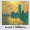 Houses of Parliament Claude Monet Pittura Impressionista Arte Dipinta a mano Tela Decorazione murale Alta qualità