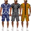 Survêtements pour hommes Été Luxe Motif doré T-shirts / Shorts / Ensembles Vintage 3D Imprimé Deux Pièces Costume Mode Jogger Homme Streetwear Vêtements