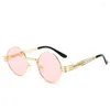 Lunettes de soleil rétro Steampunk pour hommes et femmes Designer Steam Punk Lunettes de mode rondes Party Classic Sun Shades