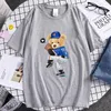 Herren T-Shirts Männer und Frauen Baseball Bär bedruckte T-Shirts Sommer Kurzarm Casual Tees Unisex Harajuku Designer Tops Übergröße