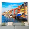 Tapisseries Dôme Caméras Personnalisable Venise Ville D'eau Tenture Murale Danois Conte De Fées Bateau De Croisière Paysage Tapisserie Hippie Chambre Maison Chambre R230714