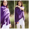 Foulards Grande Taille Châle Coton Ligne Écharpe Longue Solide Pashmina Silencieux Bufanda Femmes Élégant Echarpes Bouddhiste Zen Wraps Cosy Mantilla