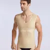 Herrkroppsskärmare män shaper kontroll bröst toppar kompression magen väst bantning midja underkläder