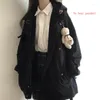Женские куртки Sigutan японская каваи на молнии Женщины харадзюку осень негабаритный стиль милые школьники черные траншеи