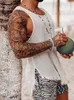 Men's Sweaters Men Sleeveless Knitted White Fringed Vest