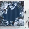 Douchegordijnen Hortensia Badkamergordijn Natuur Blad Varen Tropisch Douchegordijn Creatieve Badkamer Waterdichte Stof Badkamer Decor Met Haak