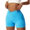 Pantaloncini attivi Summer Seamless Cross Vita alta Yoga Elasticity Quick Dry Hip Lift Pants Traspirante Corsa Sport Ciclismo Donna