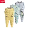 Rompers born baby boy girl jumpsuit cotton long sleeved pajamas jumpsuit for children 3 pieces/batch 230714