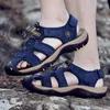 Sandales Sandales de sport pour hommes d'été Sandales de randonnée en plein air Sandales décontractées en cuir à bout fermé Chaussures d'eau 230714