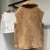 Vêtements d'extérieur pour femmes 100% laine manteau femmes hiver chaud sans manches gilet Designer veste mode Max Cardigan col en V laine manteaux luxe femmes vêtements