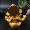 Decorative Objects Figurines Gold Lord Ganesha Buddha Statue Elephant God Sculptures Ganesh Figurines Man-made Stone Home Garden Buddha Decoration Statues 230714