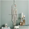 Gobeliny bohemian elegancki rame wiszący gobelin mandala księżyc Dreamcatcher Dekord boho tkany dzianina dekoracja domu 2181 v2 drop dhrf3