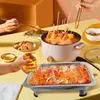 Dinnerware Sets Stove Buffet Party Metal Tray Server Dish Stainless Steel Dishes Holder Steam Table Pan Simple Foods Cover Serving