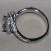 Cluster Ringen Maat 5-11 Ronde Cut Luxe Sieraden 925 Sterling Zilver Wit 5A CZ Gesimuleerde Stenen Engagement Vrouwen Wedding Band Ring