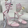 High Heel Sandals Kvinnor Strass Shoes Ankel Wrap High Hee Wedding Crystal Circrusted Snake Luxury Designer Fashion 9.5cm R With Box