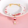 Dog Collars Japanese Style Handmade Adjustable Pets Cat Cotton Soft Puppy Kitten Necklace With Lucky Pendant Collar Pet Supplies