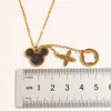 Newest Never Fading 18K Gold Plated Brand Designer Pendants Necklaces Crystal Stainless Steel Letter Choker Pendant Necklace Chain Jewelry Accessories Gifts